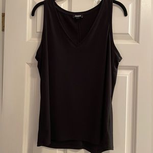 Black Express Relaxed V-Neck Tank